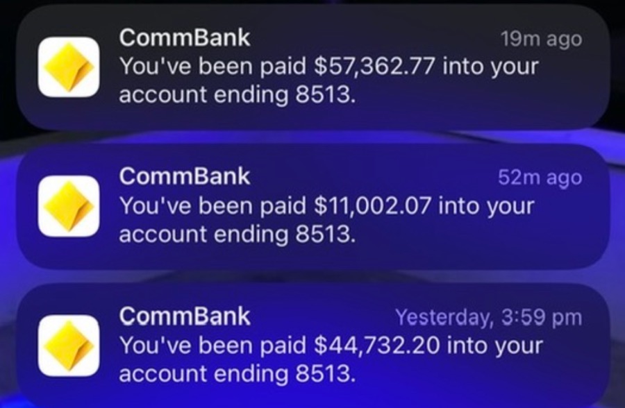 A $57,362 and $44,732 client payment